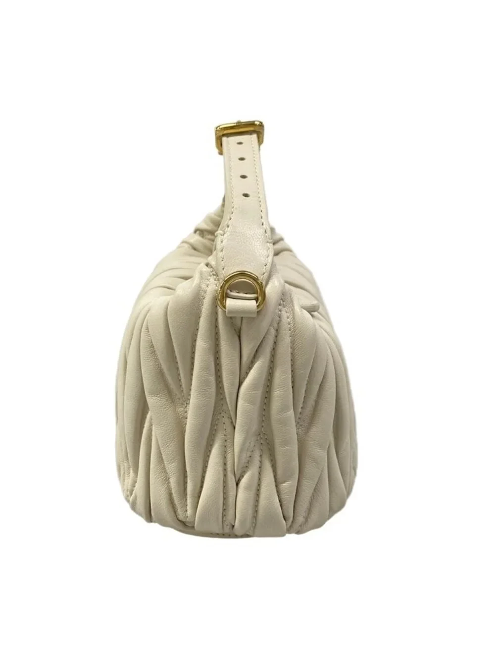 Miu Miu Matelasse Bianco Mini Bag Leather